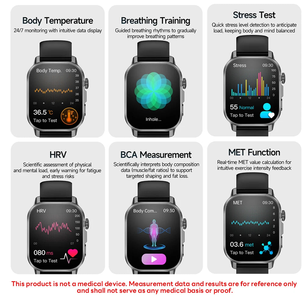 2026 New Model Uric Acid & Lipid Health Analysis Smart Watch