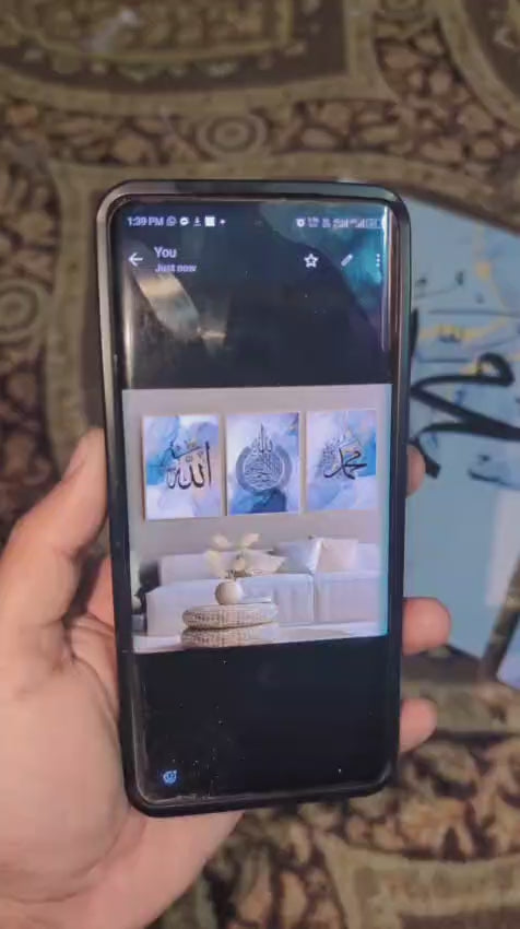 Set Of 3 Islamic Calligraphy Wooden Frames For Wall Decoration Sticky Photo Tiles Providing Elegant Design